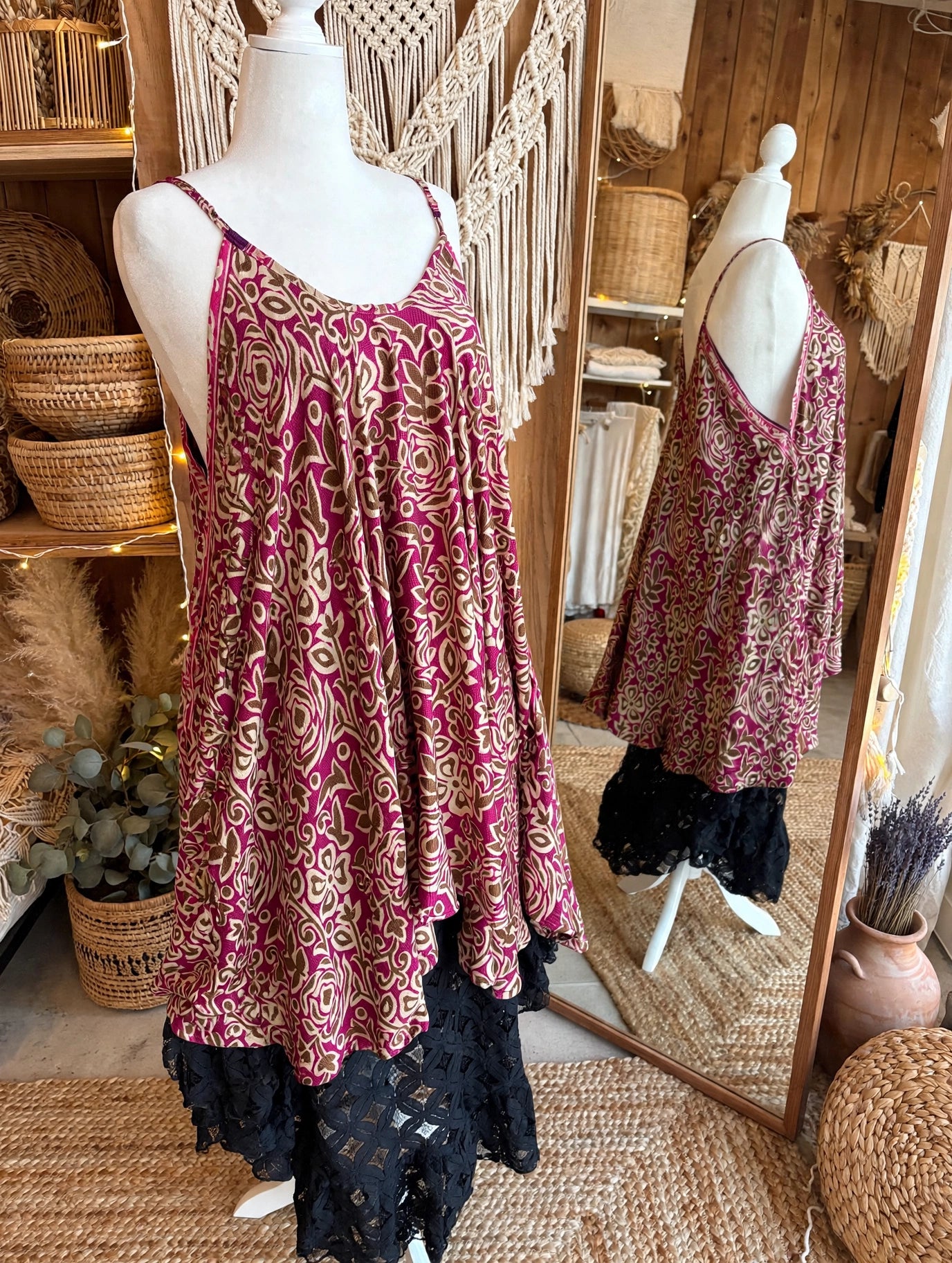Rasgulla Sari Moonchild Mini Dress #003 by Kantha Bae