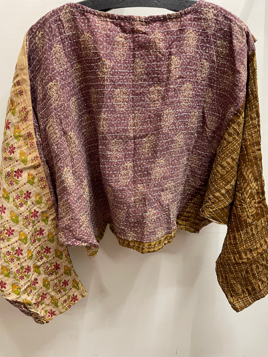 Pareo Kantha In Bloom Cropped Pullover #123 by Kantha Bae