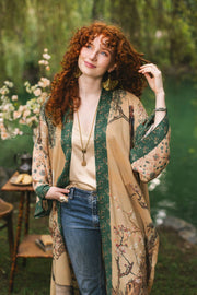 Additional view of Fable Opera Duster Kimono Robe with Deer Moon & Blossom from Robin Boutique.