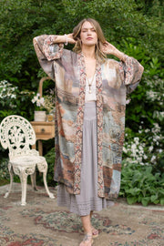 Additional view of Imaginarium Opera Duster Kimono Robe with Moon, long length from Robin Boutique.