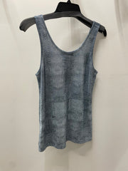 Shimmery Essential Sleeveless Lurex Denim Tank