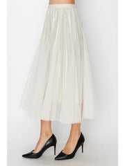 Sparkle Mesh Tulle Maxi Skirt by Origami