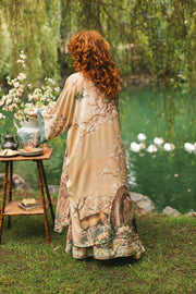 Additional view of Fable Opera Duster Kimono Robe with Deer Moon & Blossom from Robin Boutique.