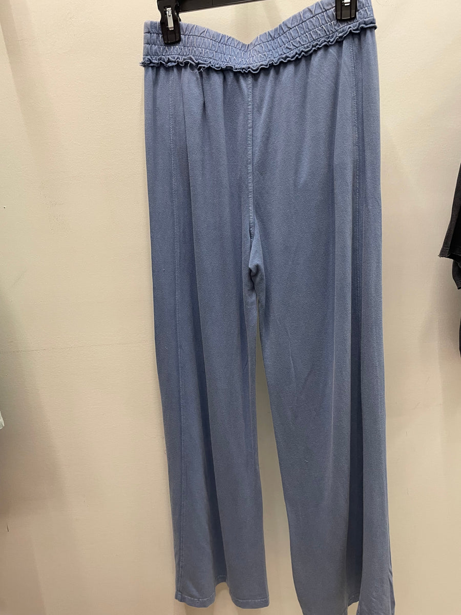 Mineral Washed Terry Butter Wide Leg Pant