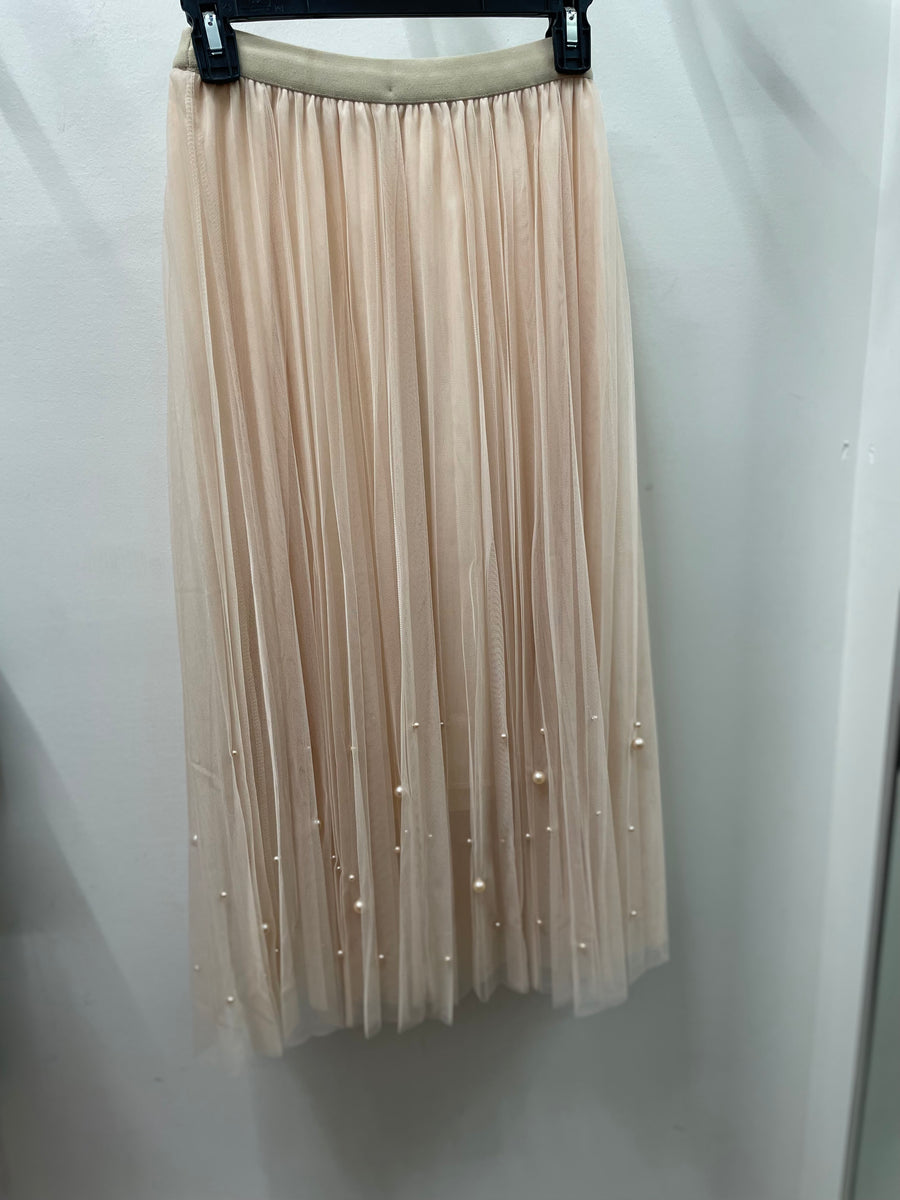 Pleated Cutout Skirt with Fringe by EllyNDale Robin Boutique