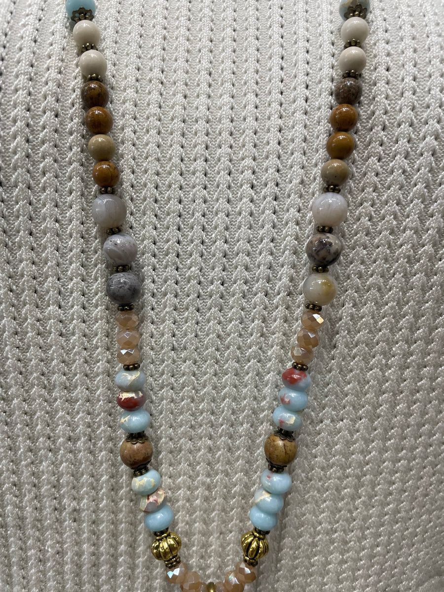 Nomad Spirit Moon Resin Boho Necklace