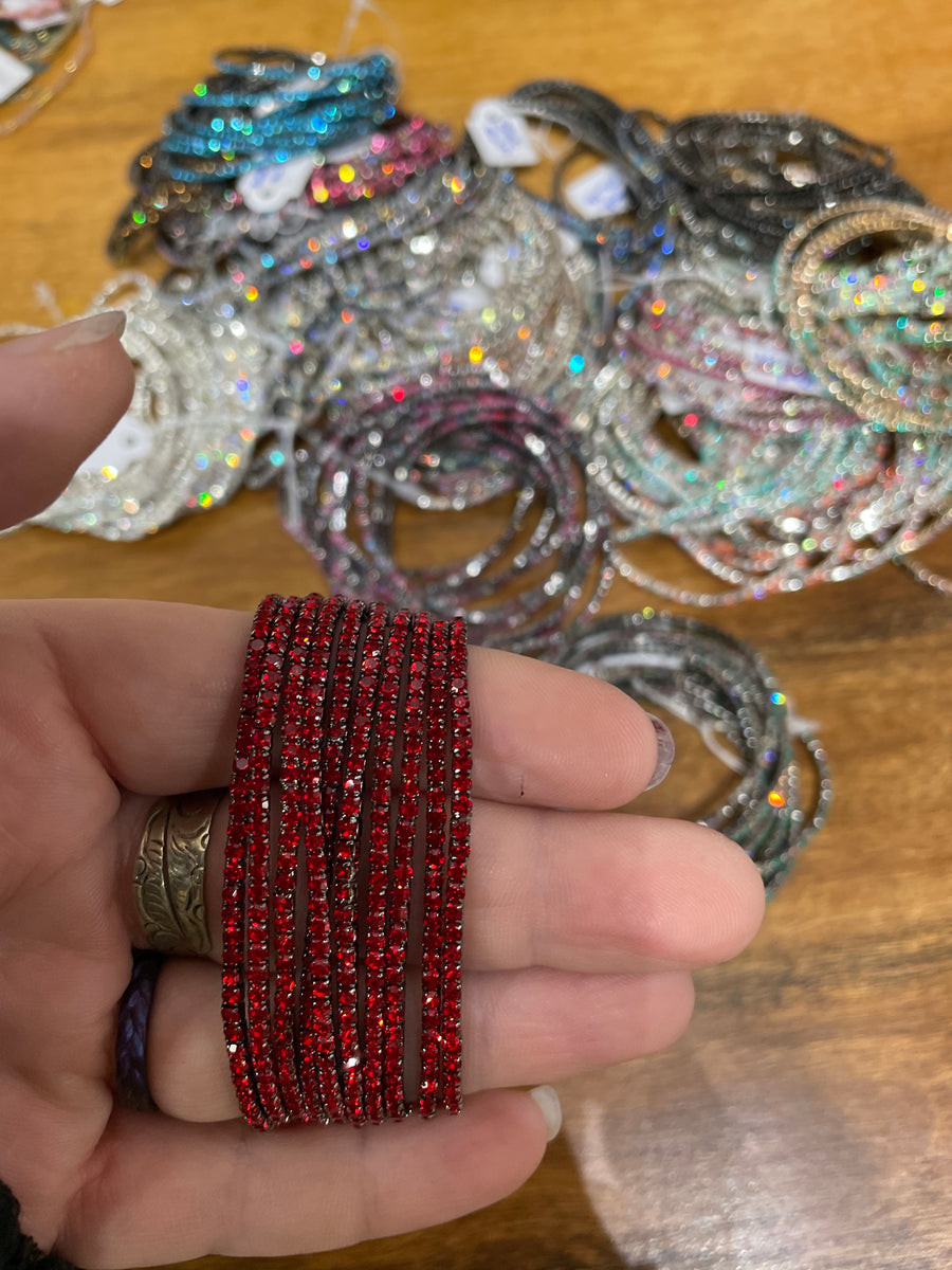 Rhinestone Tennis Stretch Bracelets