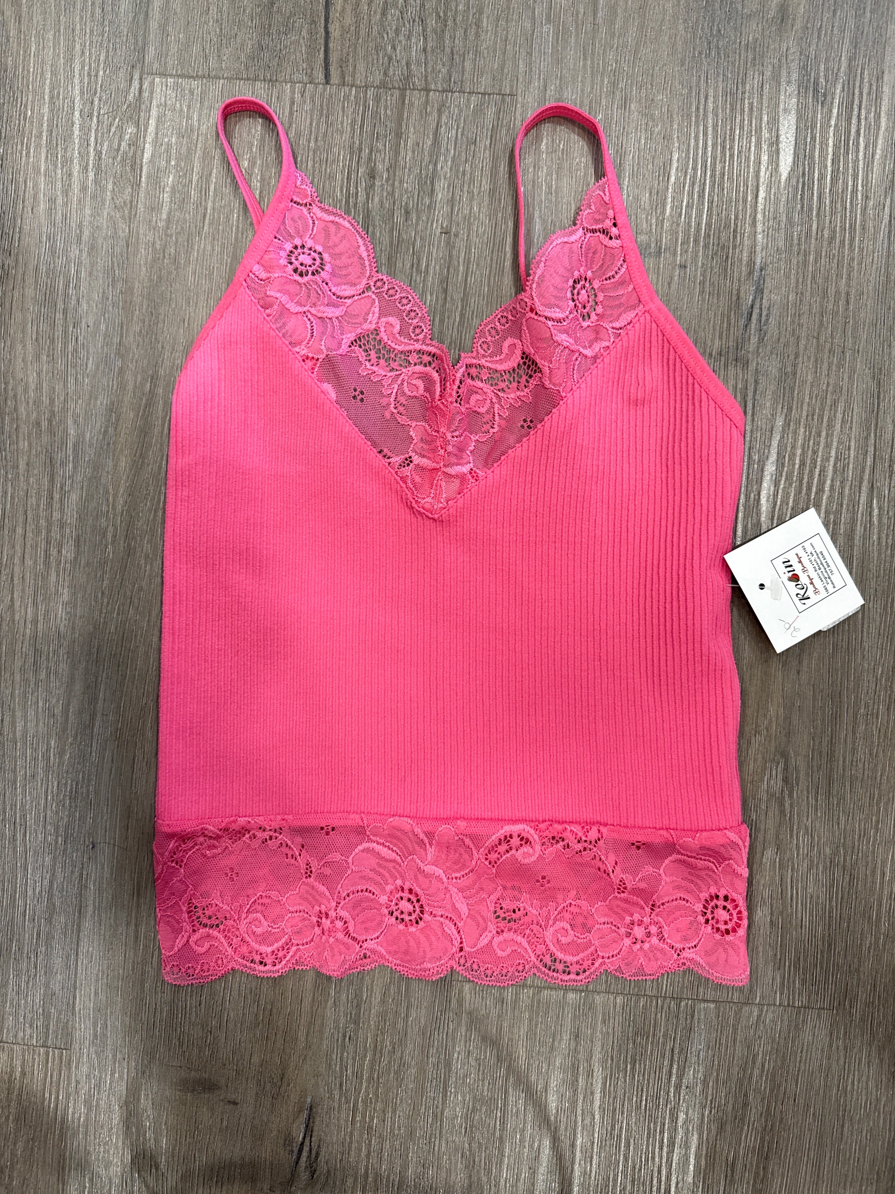 Lace Edged Cami with Spaghetti Straps T11392 Active Basic