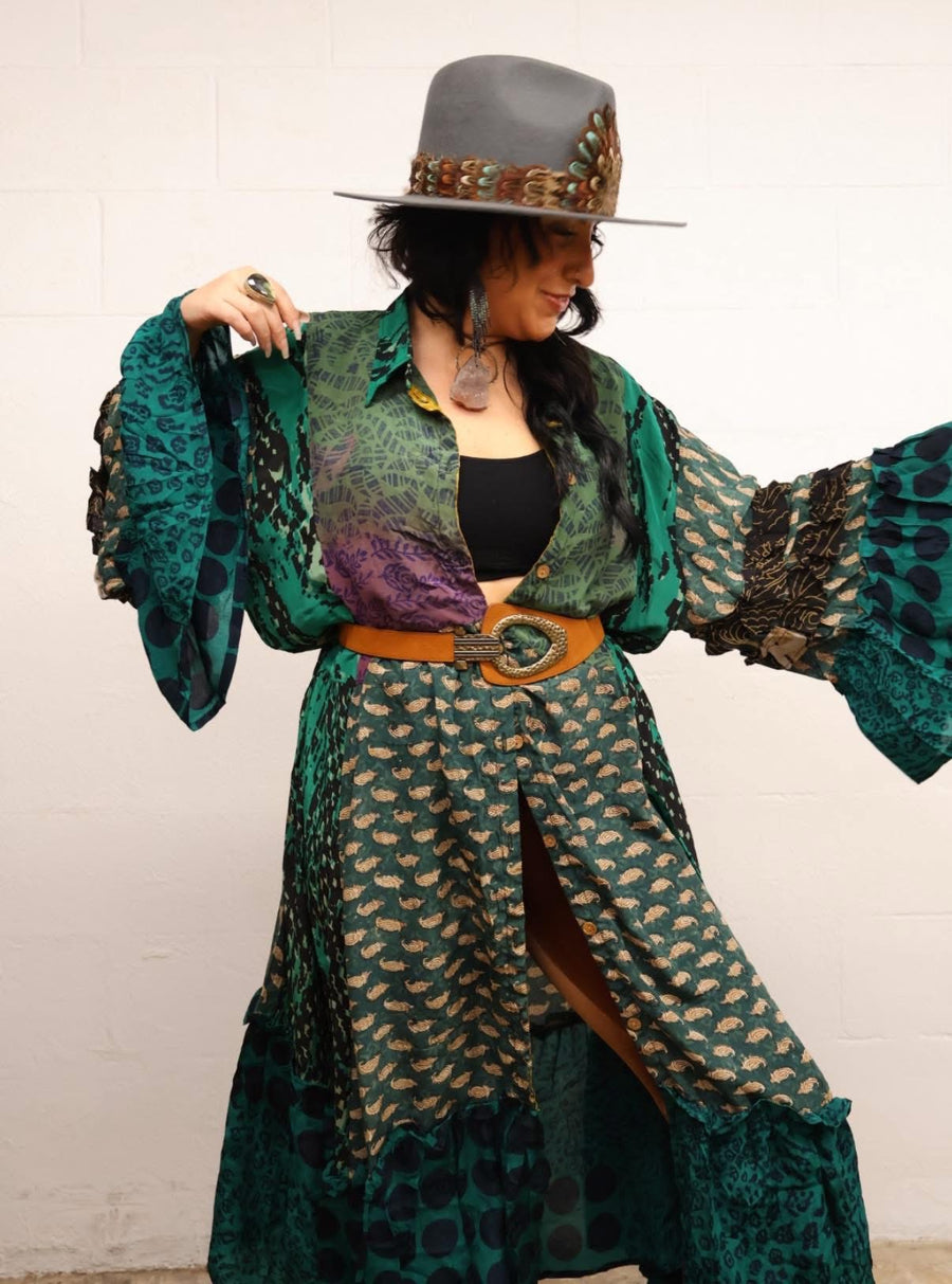 Crepe Silk Rhiannon Duster Dress #261 by Kantha Bae