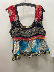 Kantha Sunrise "Summertime" Sleeveless Ruffle Tank by Jaded Gypsy