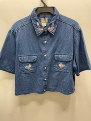 Reworked Denim Crop Button Down #216