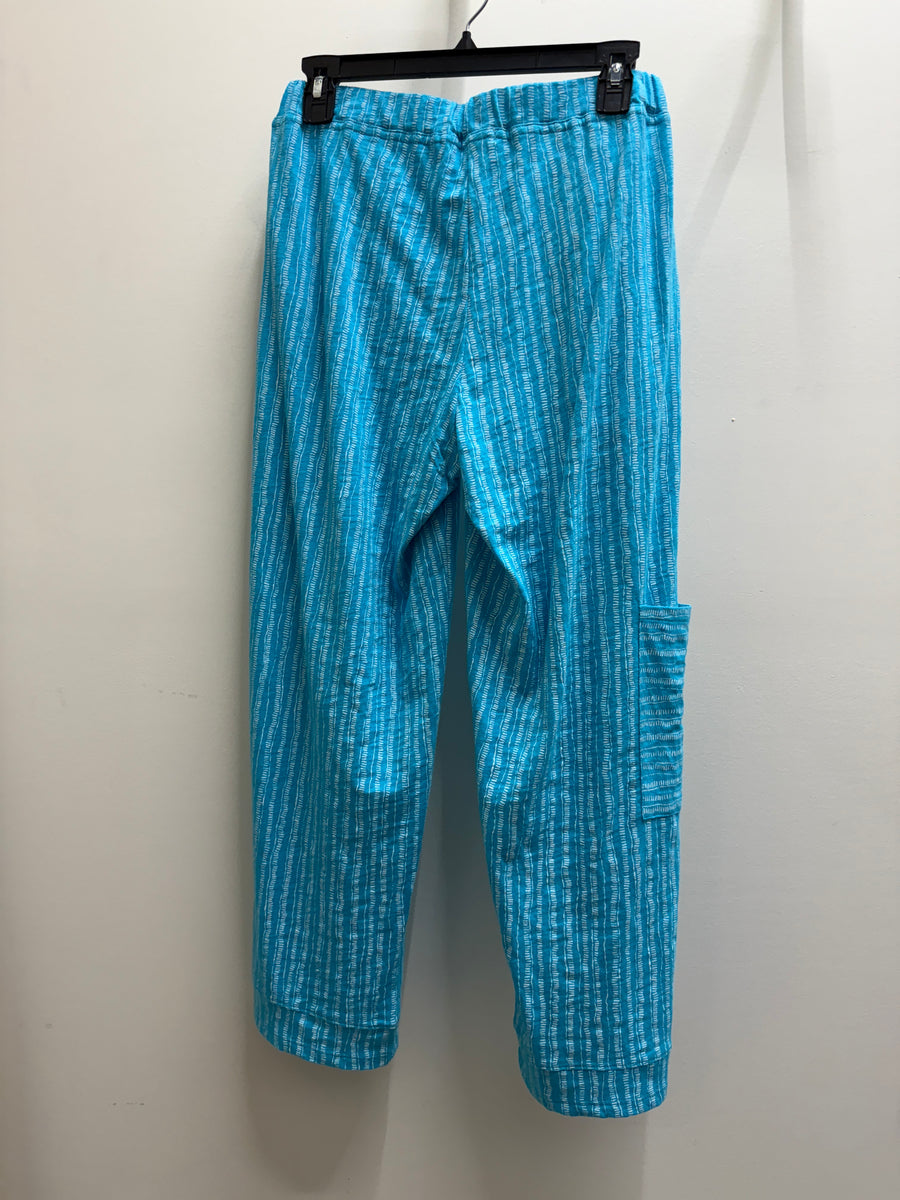 Bali Stripe Cotton Slub Pocket Flood Pant
