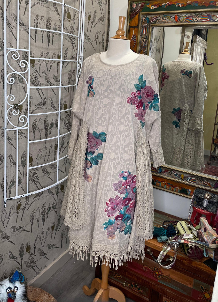 Rose Print with Lace Dress by The PaperLace - Robin Boutique