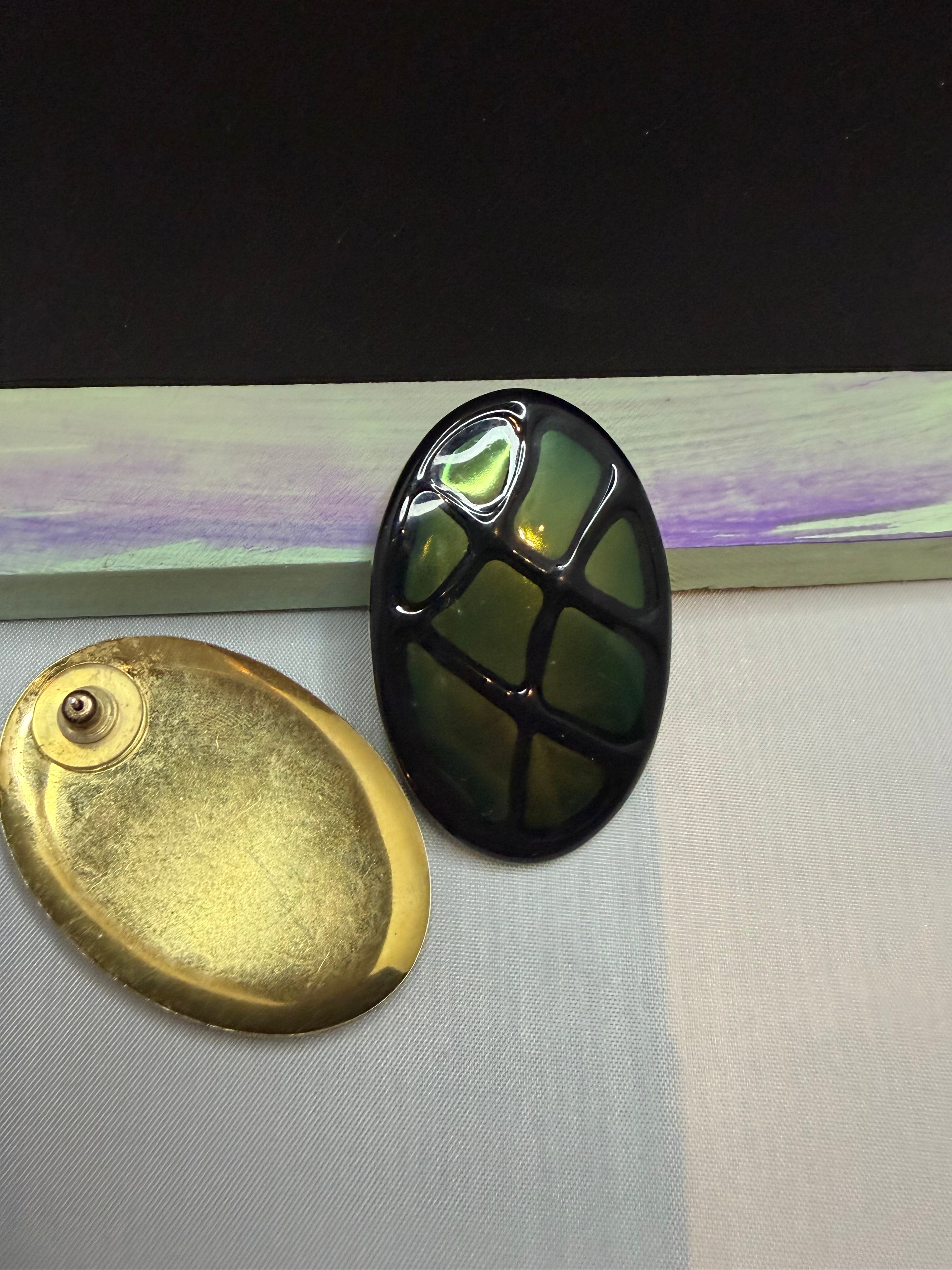 Stained Glass Acrylic Earrings by The Vintage Jewel