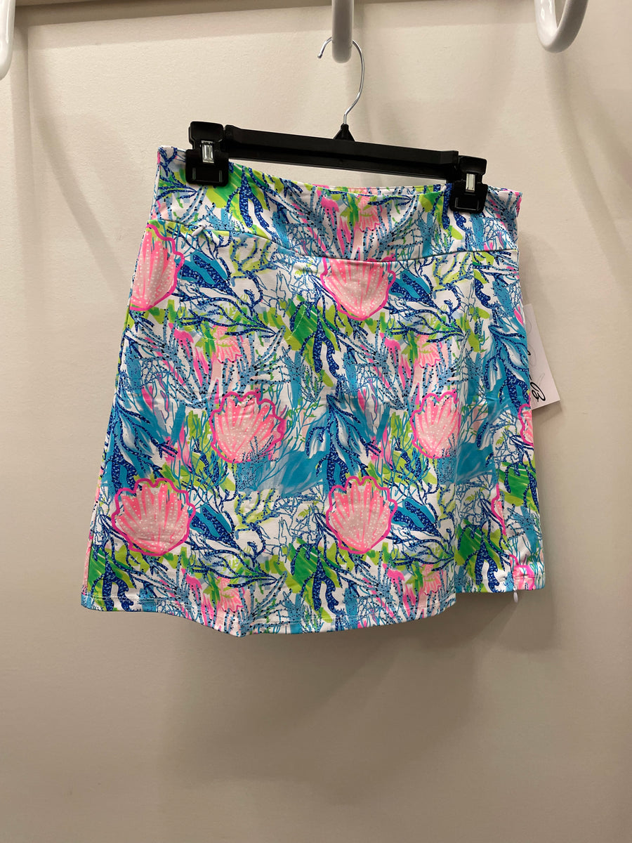 Zip Skort in Coral Reef Print by Lulu-B
