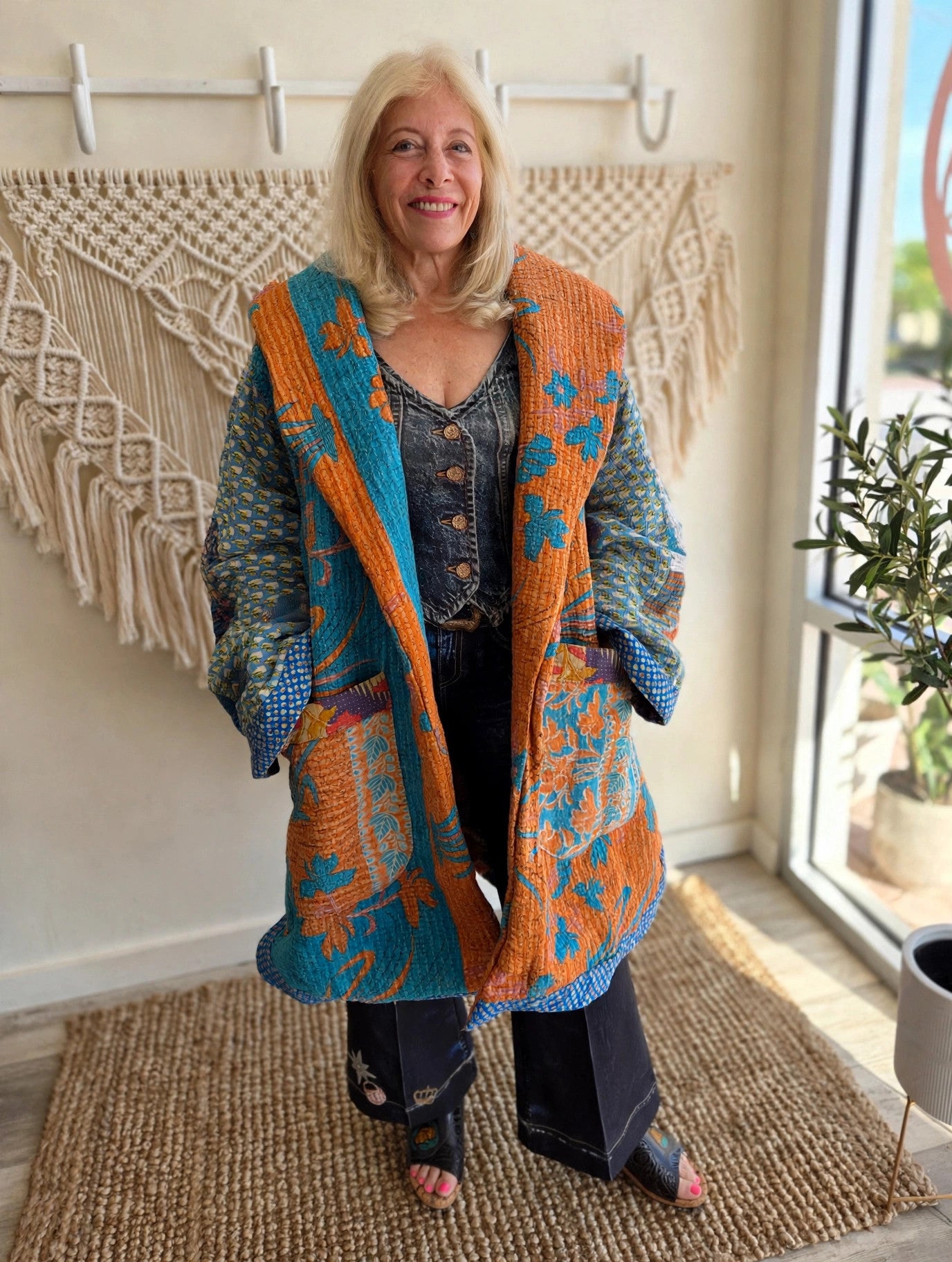 Fine Kantha Drifter Coat #111 by Kantha Bae