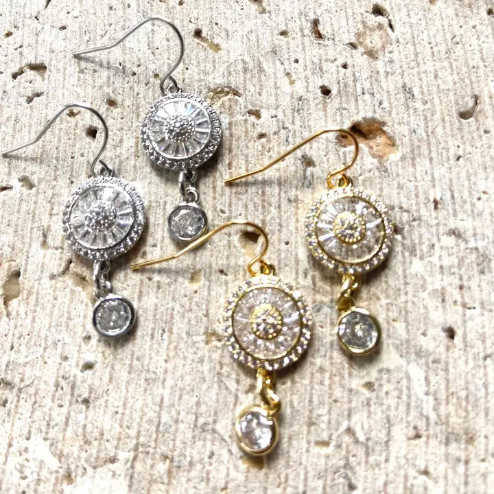 Additional view of Sparkly Crystal 2 Tier Earrings from Robin Boutique.