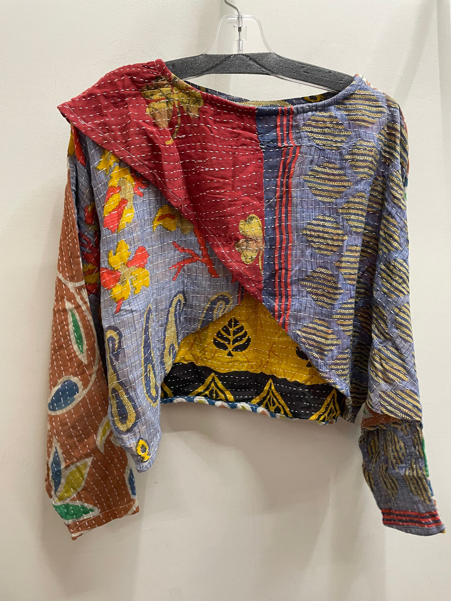 Pareo Kantha In Bloom Cropped Pullover #272 by Kantha Bae