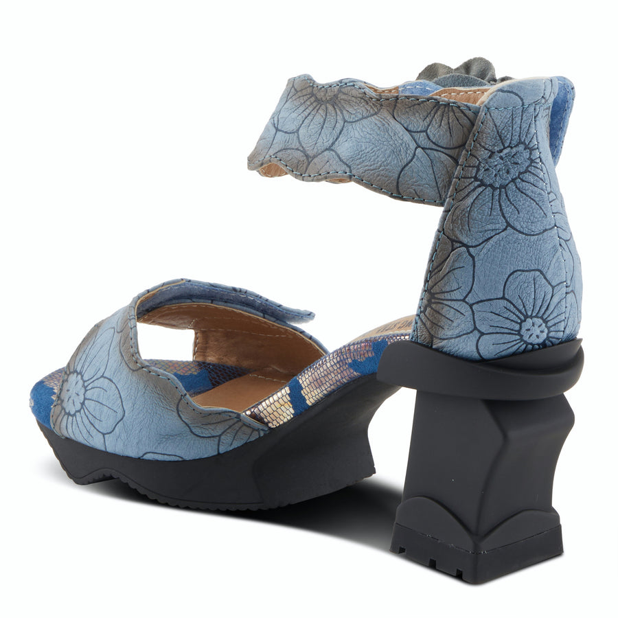 L'Artiste Supercool Platform Leather Etched Heels