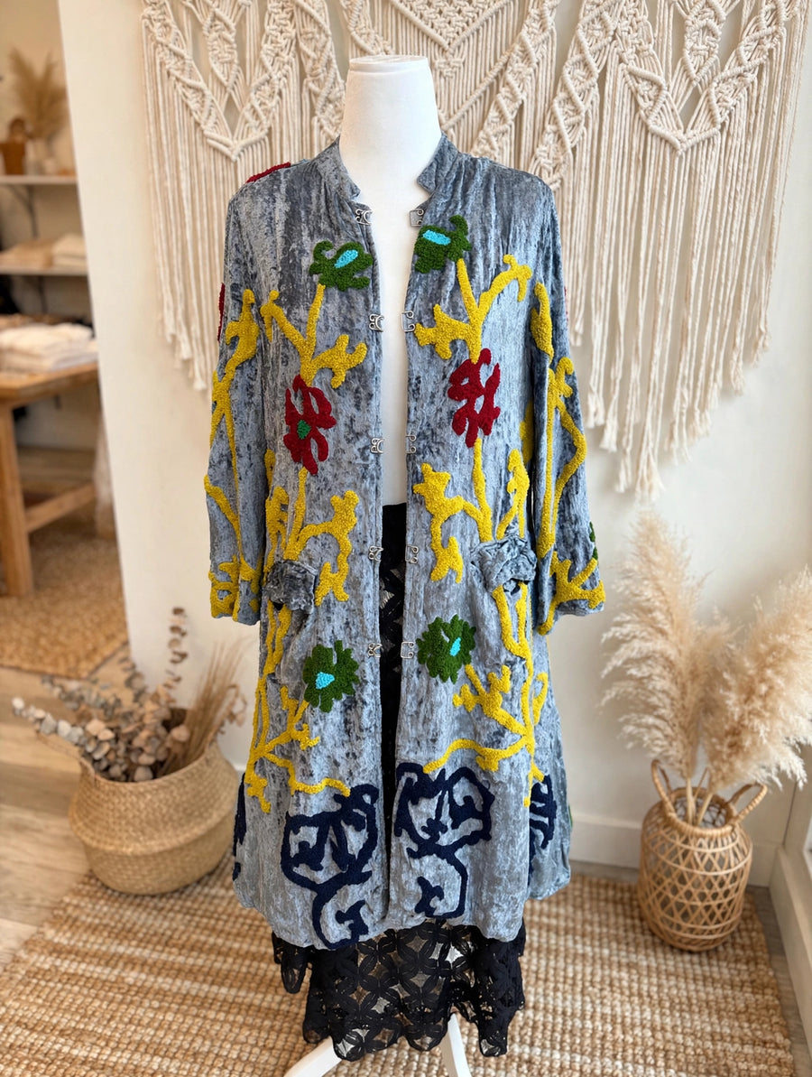 Velvet Garden Embroidered Coat by Paper Lace