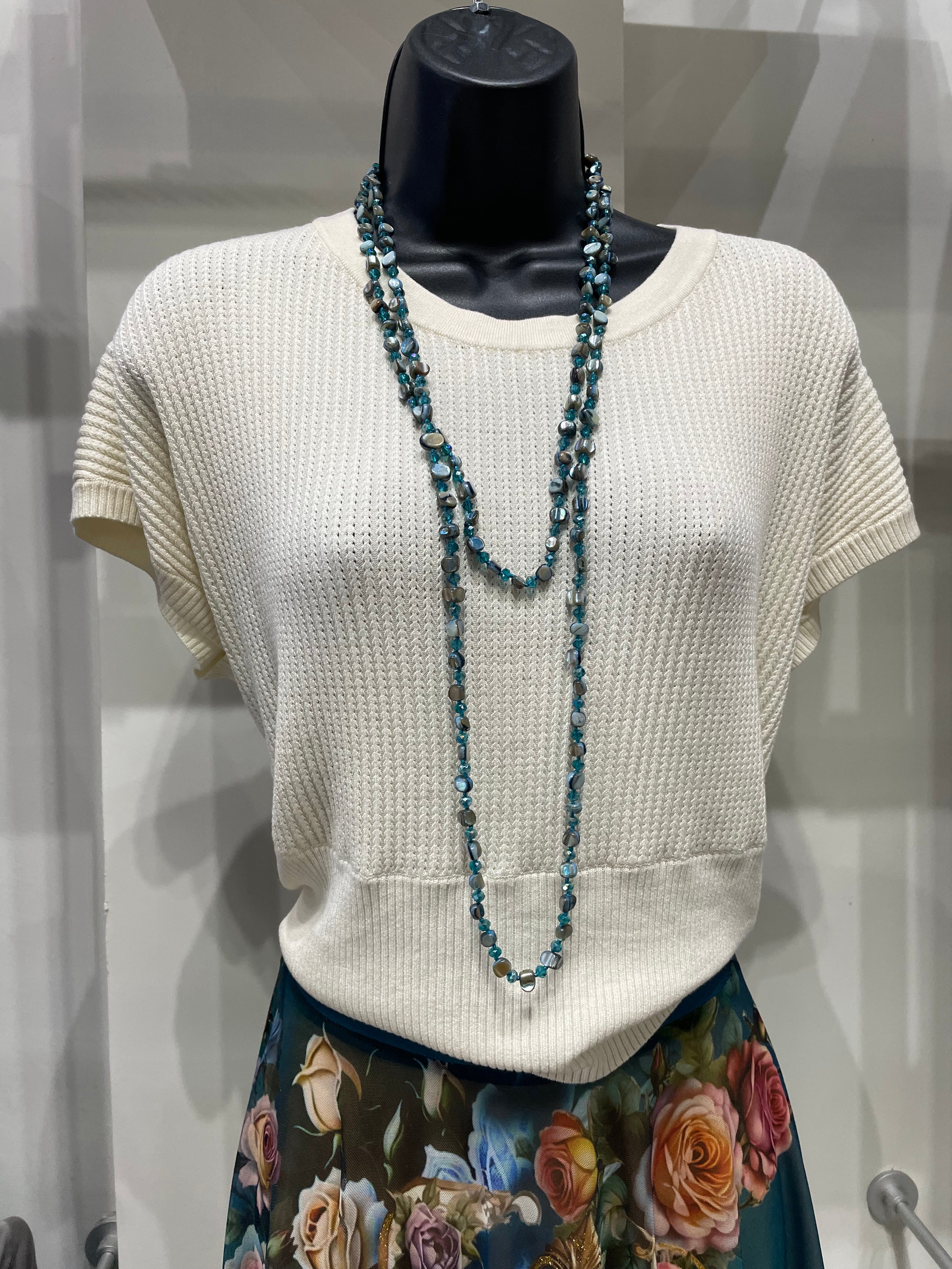 Tidal Glow Shell & Glass Necklace