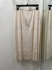 Pleated Cutout Skirt with Fringe by EllyNDale Robin Boutique