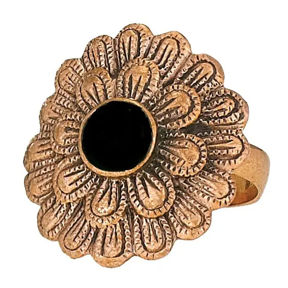 Internal Optimist Copper and Onyx Ring
