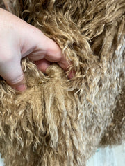 Mongolian Fur Jacket in Beige