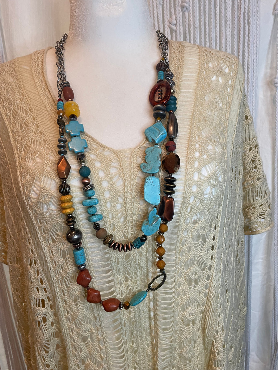 Double Strand Chunky Bead Necklace