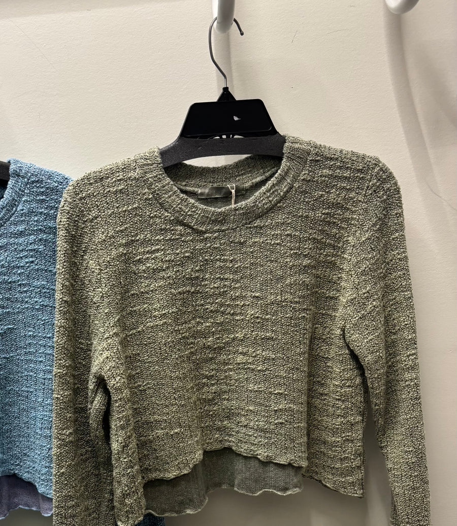 Texture Crop Pullover by Cut Loose