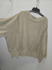 Cozy Drift Boxy Wide Neck Sweatshirt by Paper Lace