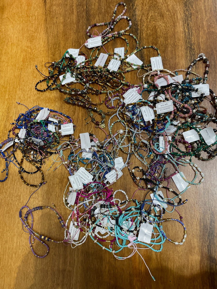Stone Bead Tennis Bracelets