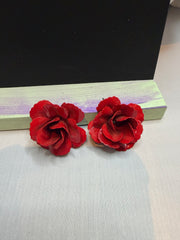 Red Rose Acrylic Earrings by The Vintage Jewel