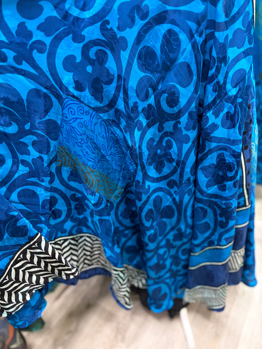 Crepe Sari Moonchild Slip Dress #241 by Kantha Bae
