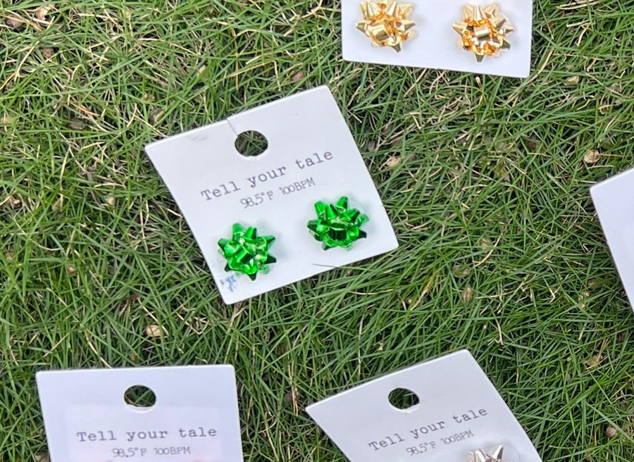 Christmas Bow Earrings - Robin Boutique-Boutique 
