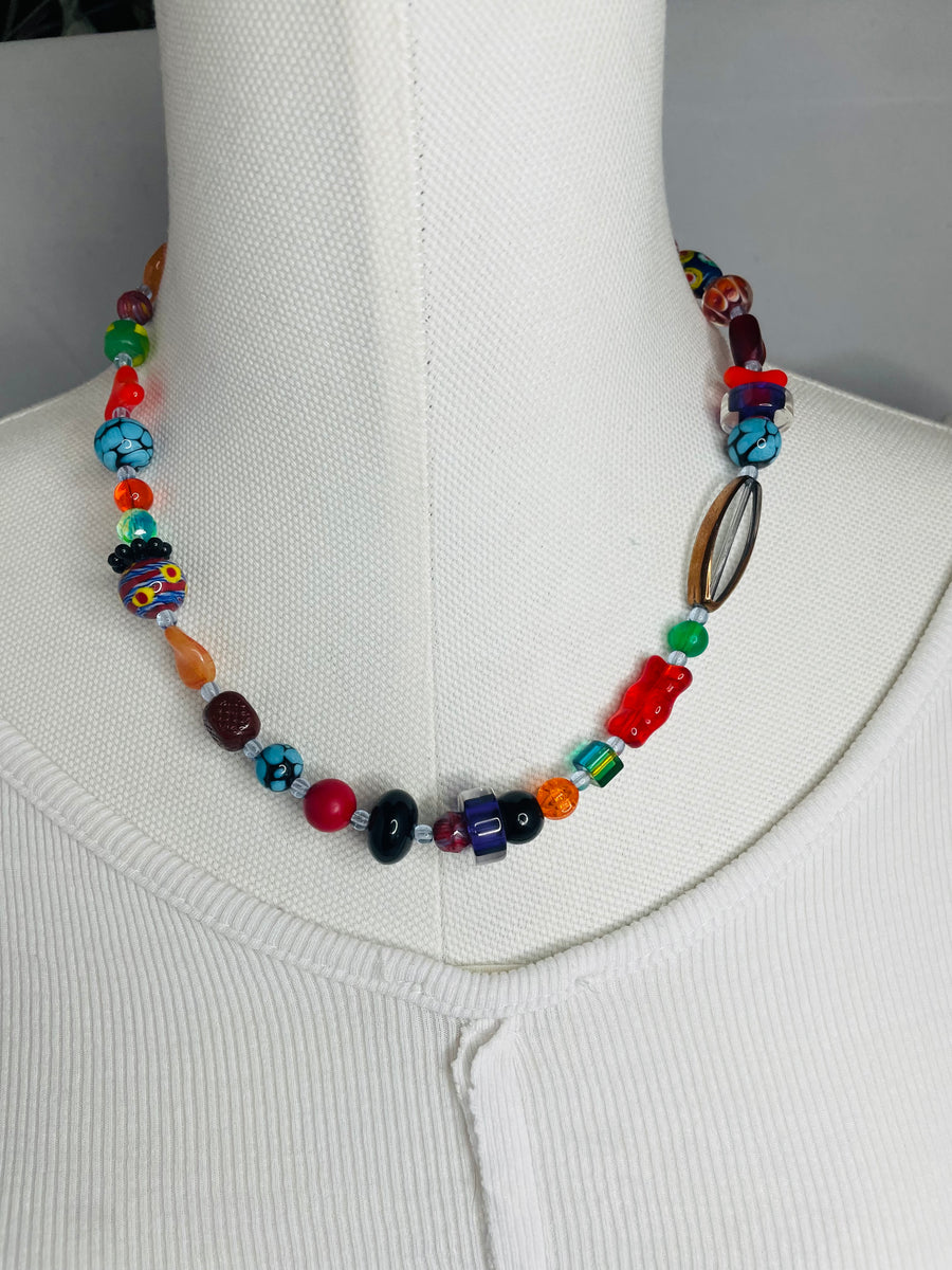 Purple Glass Necklace by The Vintage Jewel