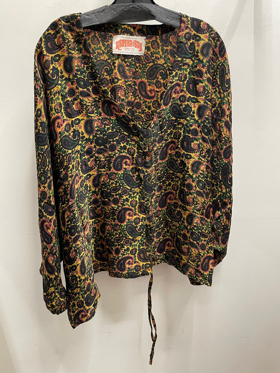 Crepe Silk Butterfly Top #018 by Kantha Bae