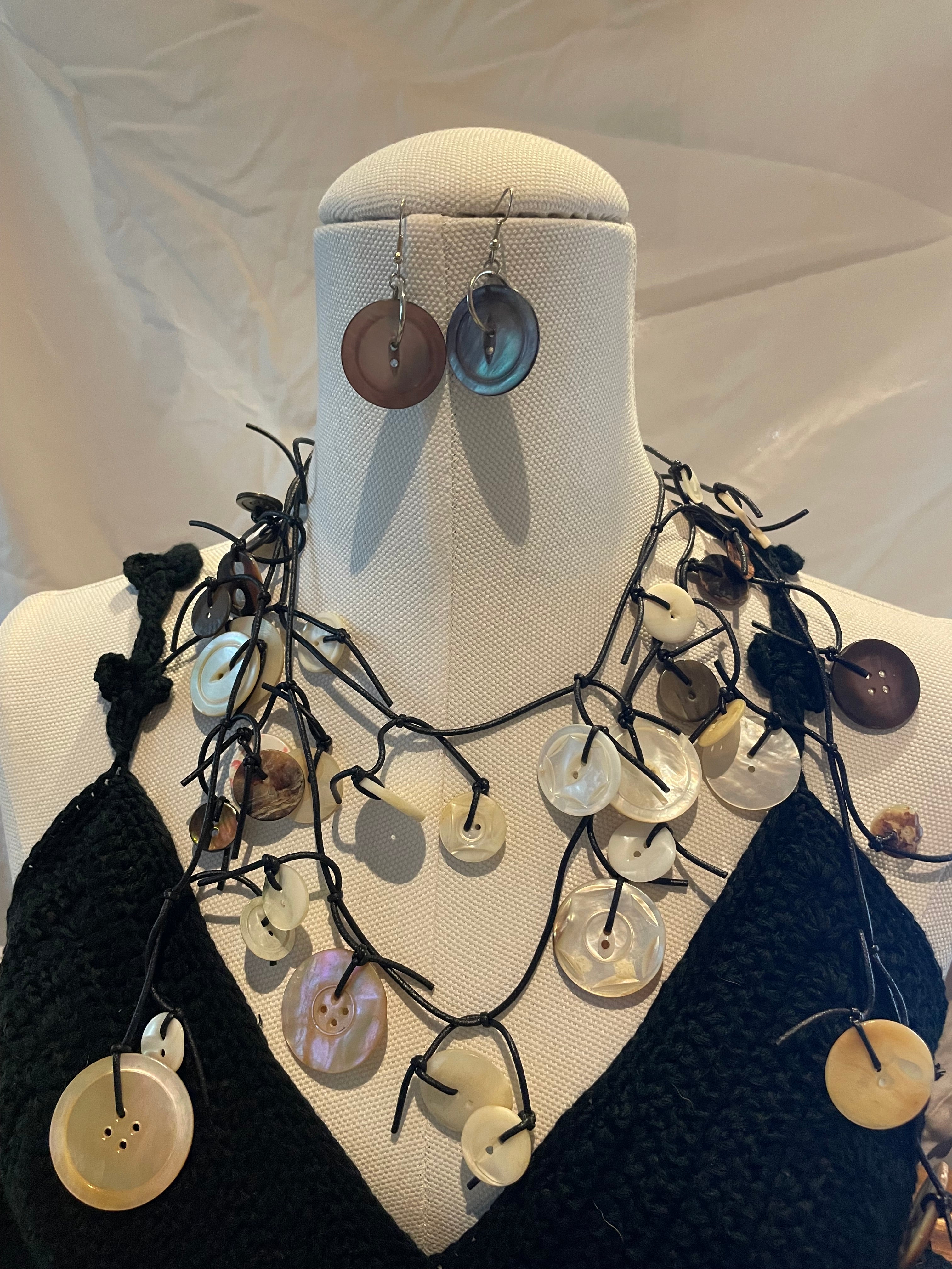 Pearl Button Earrings by The Vintage Jewel