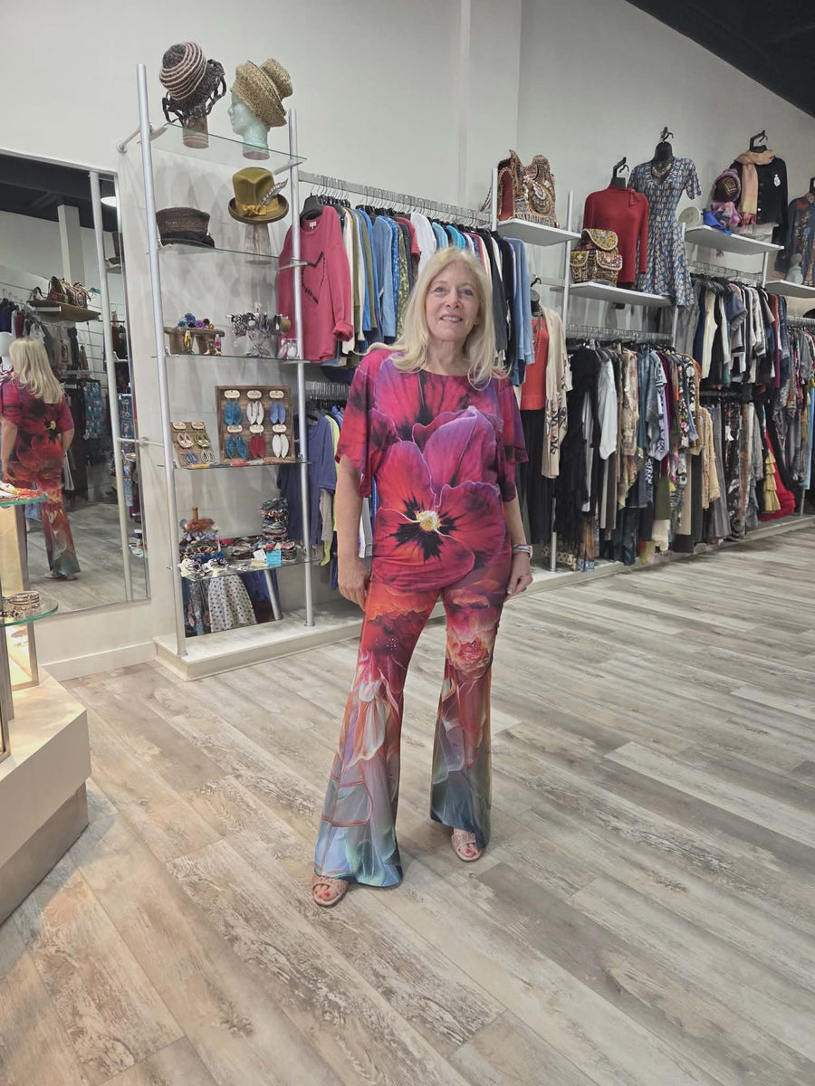 Bell Bottom Pants in Floral Explosion by IPNG Design