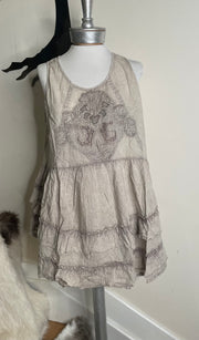 Sleeveless Embroidered Ruffle Top by The Paper Lace