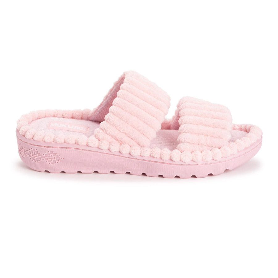 MUK LUKS Women's Ribbed Terry Slide Comfort Contour Slipper