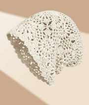 Hand-Crocheted Vintage Slouchy Beanie with Floral Design
