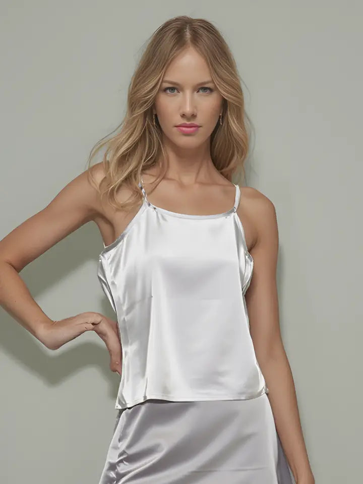 Stretch Satin Cami with Adjustable Straps by EllyNDale