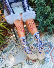Casper and Trees Sheer Crew Sock