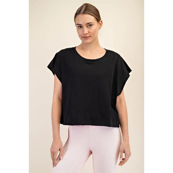 Cotton Slub Open Back Top