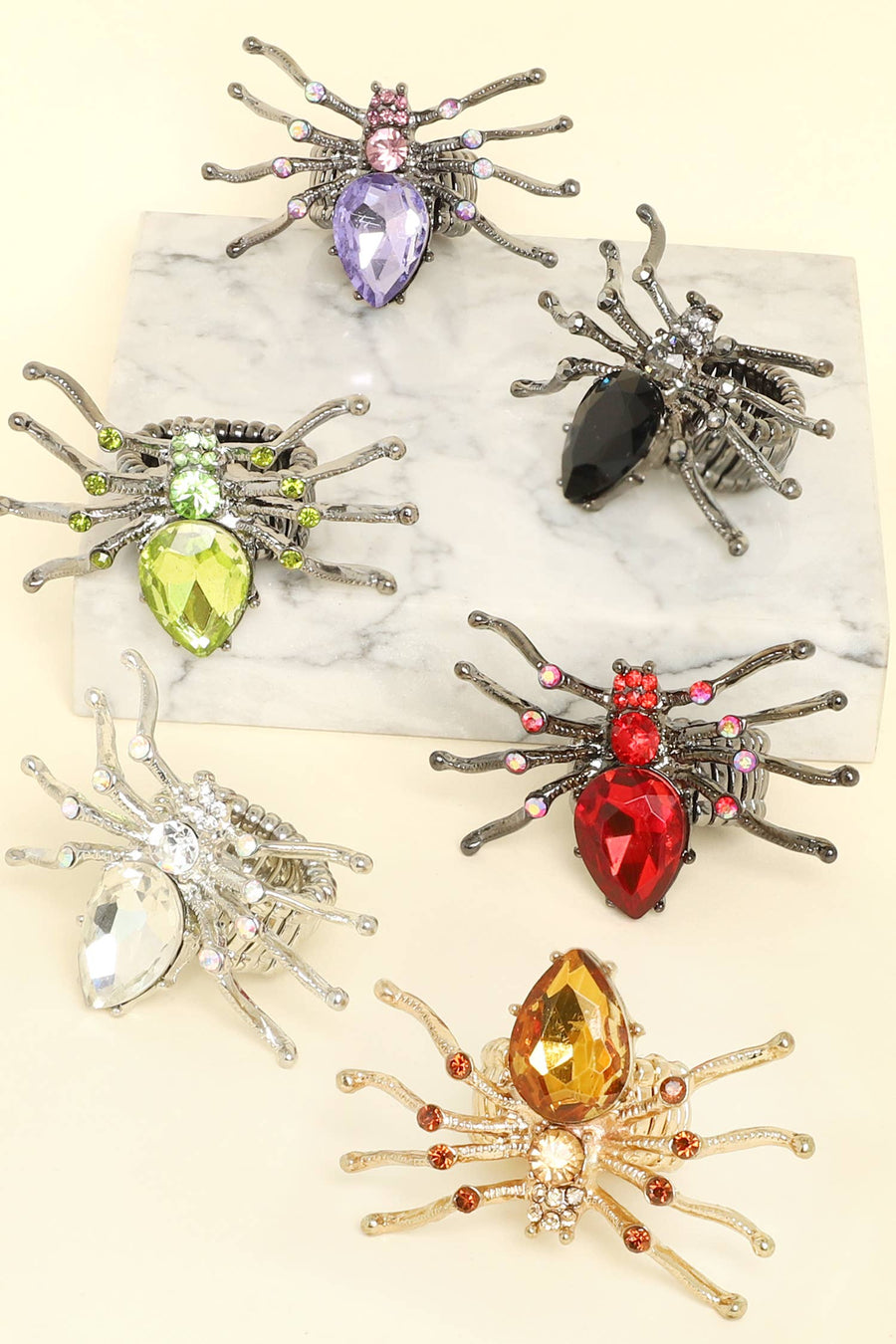 Halloween Jeweled Spider Stretch Ring Robin Boutique