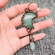 Moon Shape Natural Stone Crafts Charm Pendant