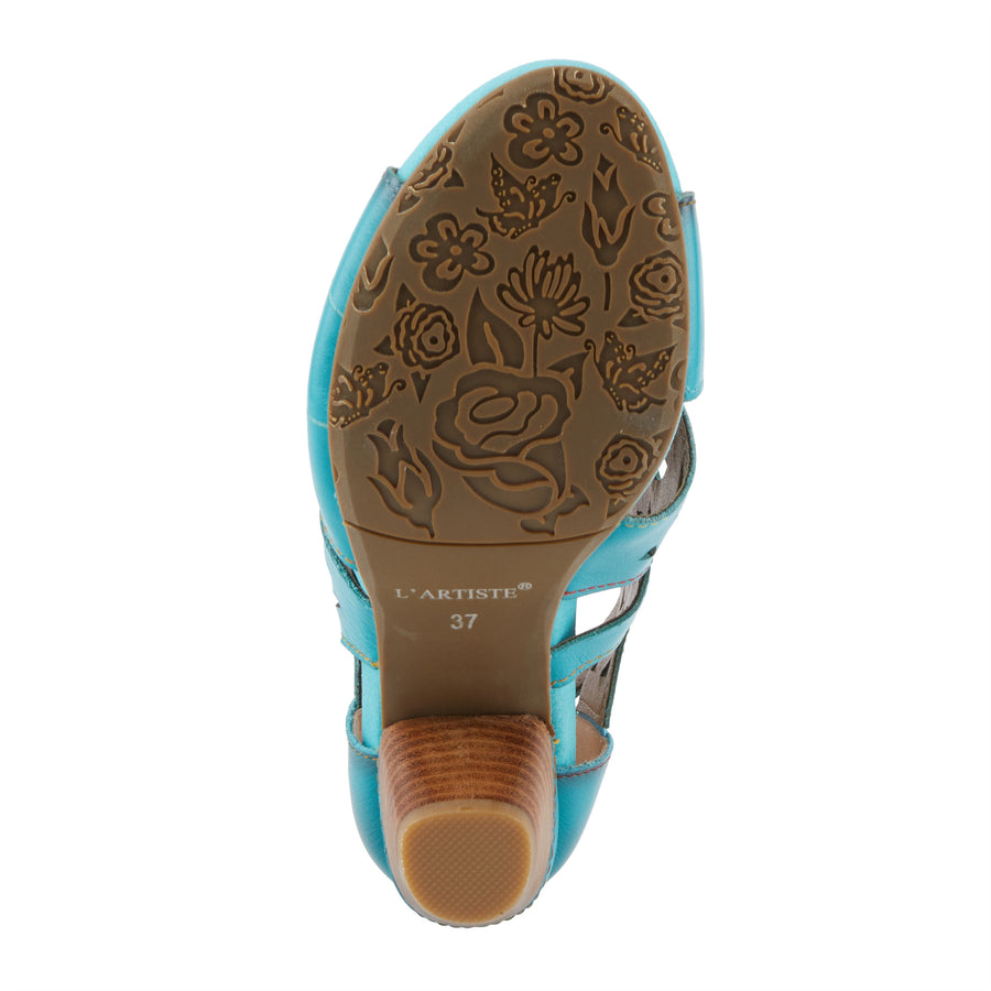 L'Artiste Icon Tooled Leather Ankle Sandal