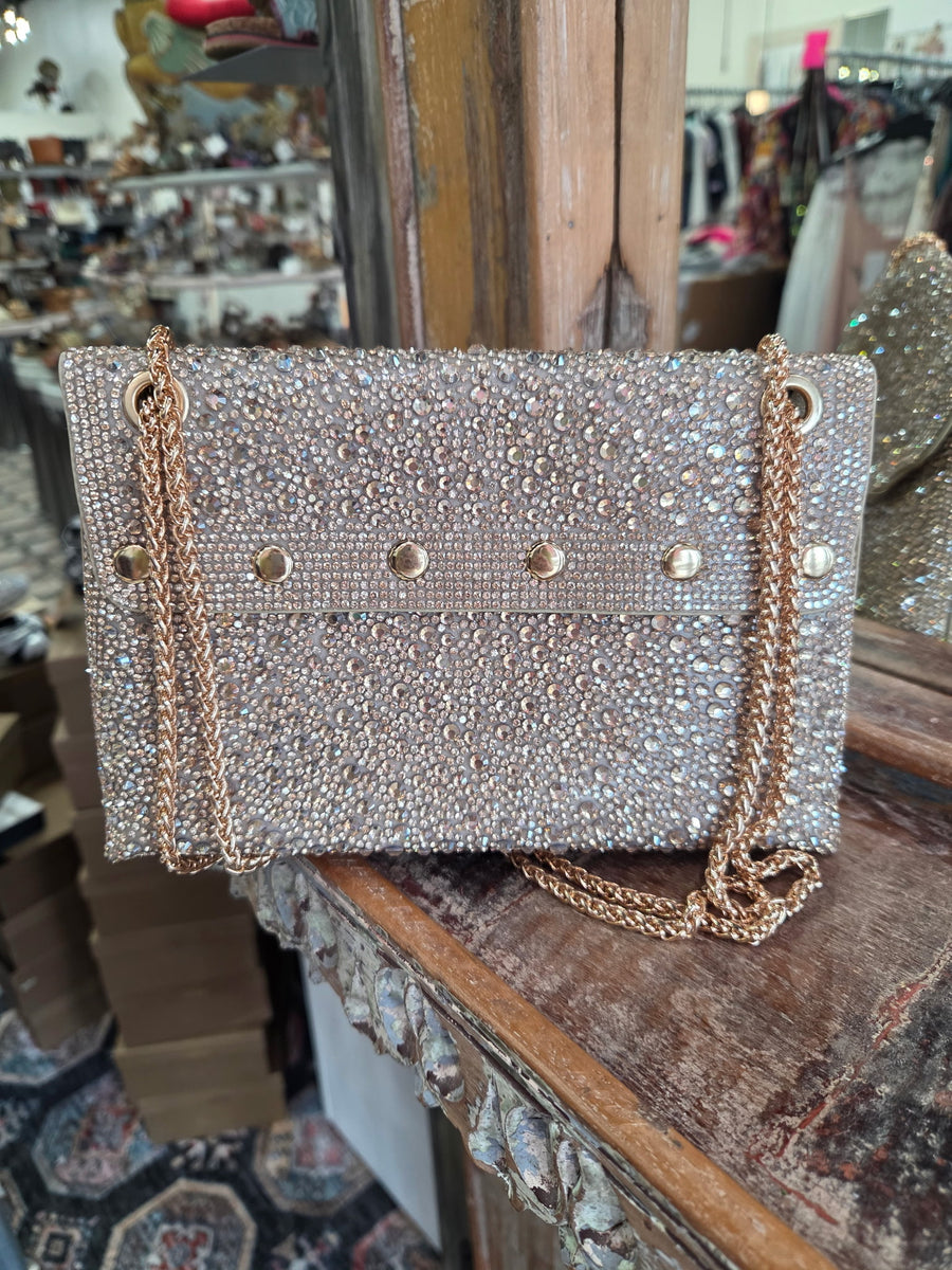 Elegant Gold Evening Handbag with Slip Chain Robin Boutique