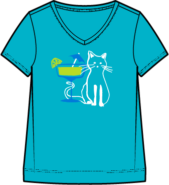 Destination Kitty Short Sleeve V-Neck Tee